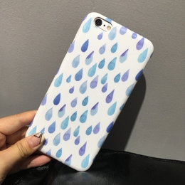 清新蓝色雨滴简约软壳苹果6s手机壳iphone6plus原创意5se保护套潮