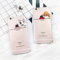 卡通萌系宠物狗狗iPhone6手机壳牛头梗苹果6plus超薄透明软壳女5s