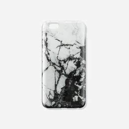 大理石 黑白 原创设计iPhone6 6s Plus手机壳 光面全包软壳 包邮