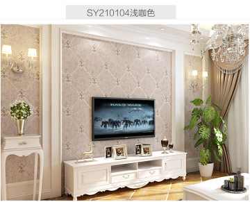 菱形格子电视背景墙壁纸3d无纺布简约现代客厅卧室墙纸