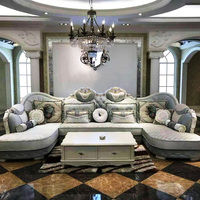 欧式布艺沙发组合绒布U型沙发 大户型可拆洗简约现代双贵妃布沙发