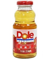 Dole都乐果汁100%纯果汁 苹果汁250ml*24瓶 玻璃瓶 全新日期