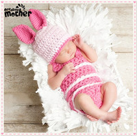 正品婴儿摄影服装影楼新生儿拍摄道具宝宝满月百天照服饰兔子造型