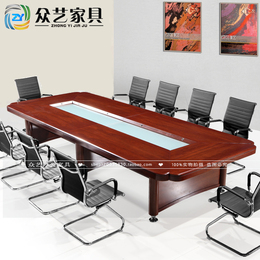 高档大型会议桌长桌实木贴皮油漆桌办公洽谈培训桌简约现代开会桌