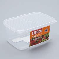 澳洲进口Décor塑料PP耐热长方形蔬果冰箱冷冻冷藏盒保鲜盒1.8L