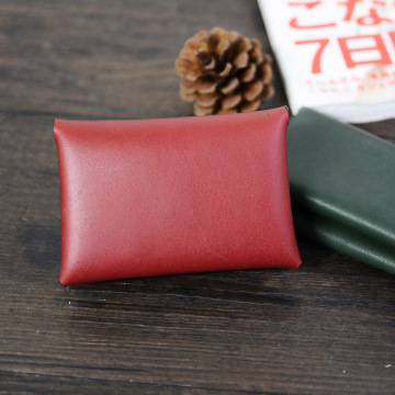 牧石MOOSHI手工定制皮具 2017新款日式牛皮小卡包便携手心名片包