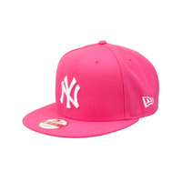 MLB美职棒NY纯色潮流女款棒球帽NEW ERA平檐白色可调节棒球帽女士