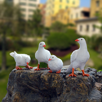 庭院公园假山别墅花园户外草地树脂动物假鸟创意雕塑仿真鸽子摆件