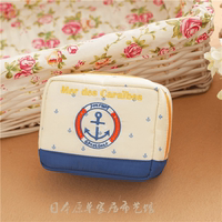 日本oe航海刺绣小手包迷你旅行化妆包便携收纳包卫生巾收纳纸巾包