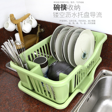厨房置碗架沥水架凉碗架放碟物碗筷收纳盒水槽沥水篮塑料用品碗柜