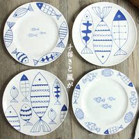 日式和风手绘早餐盘牛排盘子菜盘碟子陶瓷家用餐具西餐盘骨瓷餐盘