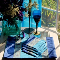 地中海蓝色餐垫隔热垫餐桌垫餐布餐盘垫西餐具垫欧式民族风杯垫