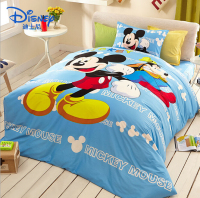 迪士尼纯棉三件套床上用品男女童成人米奇卡通床单被套枕套装