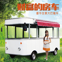 新款巴士美食车电动小吃车房车移动大空间四轮快餐车多功能奶茶车
