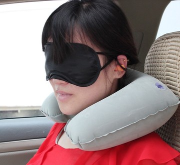 汽车U型枕户外旅行充气枕头U形便携护颈旅游三宝颈枕睡枕护脖子