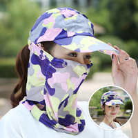 夏季太阳帽男女户外防紫外线遮脸防晒骑电动车登山可折叠遮阳帽子