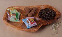 根雕实木分格水果糖果盘创意多格餐盘木制餐具干果小托盘原木茶盘