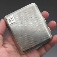 小猪烟斗 二手纯银 英国1929年生产纯银烟盒 伯明翰戳记