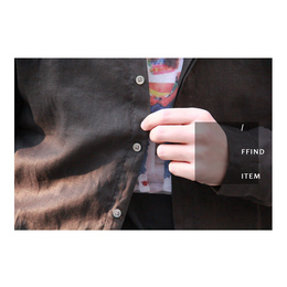 FFIND/小方领设计款 麻质防晒黑衬衫 好看的！