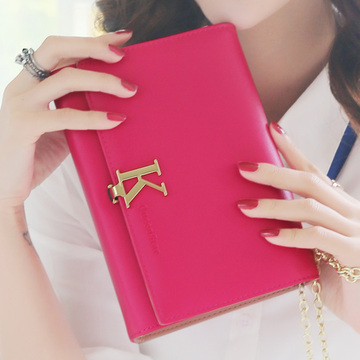 KQueenStar 新款韩版时尚潮流金属K字个女包单肩斜跨链条小包包袋