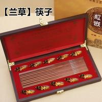 包邮潍坊传统工艺手工红木嵌银筷子10双装礼盒出国外事礼品送客户