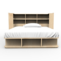 xiangcasa设计师原创家具桦木实木打造多功能书架双人床/预订款