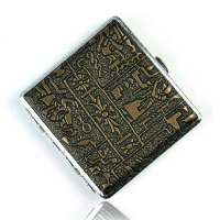 双枪烟盒正品 20支装古埃及 个性创意自动金属烟具 超薄男士烟夹