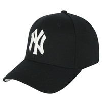 【韩国正品代购】MLB棒球帽NY洋基队鸭舌帽泫雅同款黑色白标潮