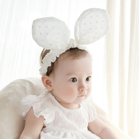 韩版儿童发饰 女童发饰婴幼儿款棉布超大耳朵发带 小宝宝发带