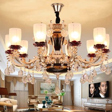 水晶吊灯 欧式客厅灯具餐厅奢华现代卧室大气简欧别墅LED水晶灯具