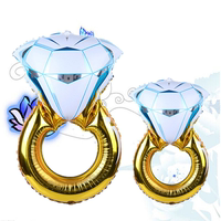 求婚钻戒铝箔气球结婚 婚庆婚房婚礼会场装饰铝膜钻石戒指气球