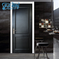 欧式木门美式室内门浴室门厨房门玻璃门黑色实木平开门方形门定制