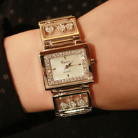 SAVINA专柜正品镶钻爱心手链方形表盘时尚潮流女手表