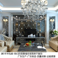 订制欧式艺术玻璃拼镜客厅电视沙发餐厅菱形茶镜灰镜面家装背景墙