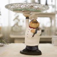 欧式厨师手托水果盘餐桌摆件树脂工艺品创意家居餐厅酒吧装饰品