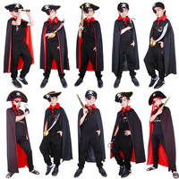 万圣节儿童服装cosplay海盗服饰成人吸血鬼男披风斗篷亲子表演服