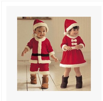 圣诞节表演服装圣诞老人扮演服儿童万圣节服装幼儿角色扮演服装