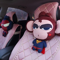复仇者联盟蜘蛛侠卡通猴子汽车头枕可爱车枕护颈枕靠枕头车内装饰