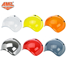 AMZ小贝同款头盔镜片哈雷三扣式带框架复古风镜飞行盔风罩泡泡镜