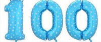 生日派对超大号数字铝箔气球100粉色蓝色波点彩色彩色字母