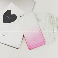 简约限量粉渐变粉玫红浅粉色 苹果6s手机壳iphone6 plus硅胶套软
