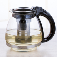 包邮耐热玻璃茶壶茶具不锈钢过滤水壶花茶壶餐厅泡茶壶1.5L