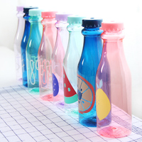 韩版创意大容量果汁饮料随手杯透明带吸管双盖水瓶650ml水杯杯子