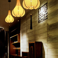 新中式吊灯 现代麻布餐厅客厅灯笼 会所酒店茶楼中式灯具工程吊灯
