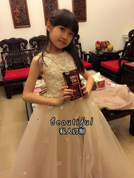 韩版儿童礼服公主裙 钢琴表演花童装 女童宝宝周岁生日婚纱蓬蓬裙