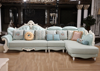 欧式皮布沙发 冰花绒拆洗布艺沙发 高档大小户型转角客厅组合家具