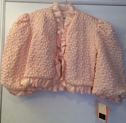 70年代美产 法国奢侈品牌L家可爱粉色提花 vintage女款古着短外套