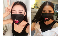 包邮可爱卡通表情一次性黑色口罩冬季创意韩版男潮款个性绅士系女
