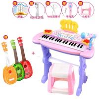 37键儿童电子琴玩具可插电可装电池1-3-6岁钢琴带电源麦克风益智