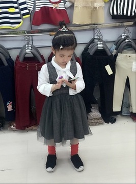 中大女童秋装连衣裙2016新款 韩版儿童背带裙学院裙子